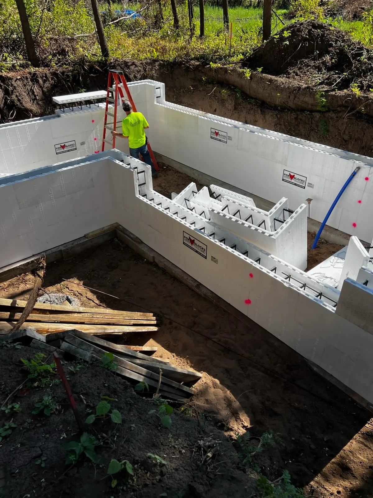 Fox Blocks ICF basement walls under construction