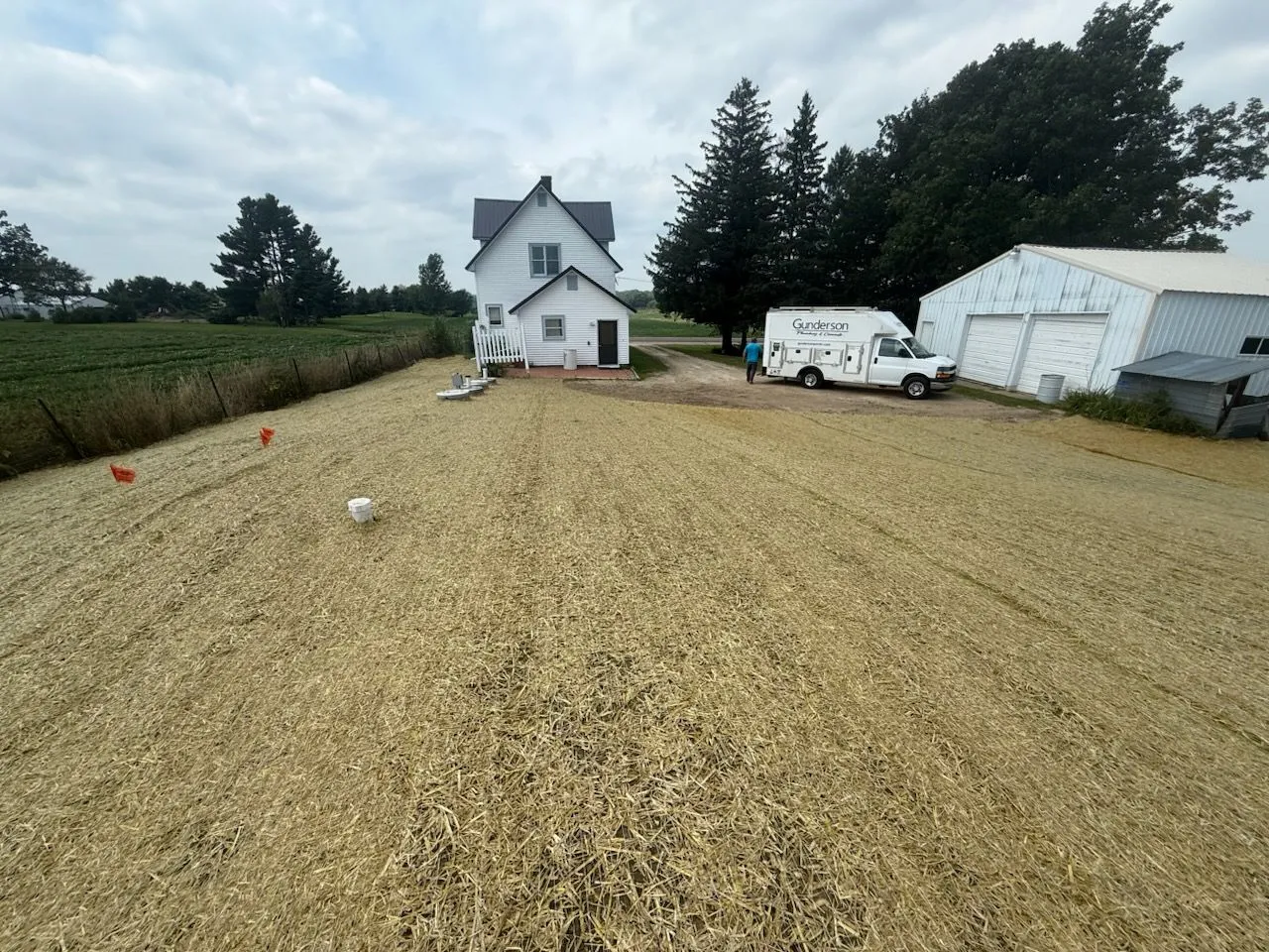 Finished septic install seeded and mulched